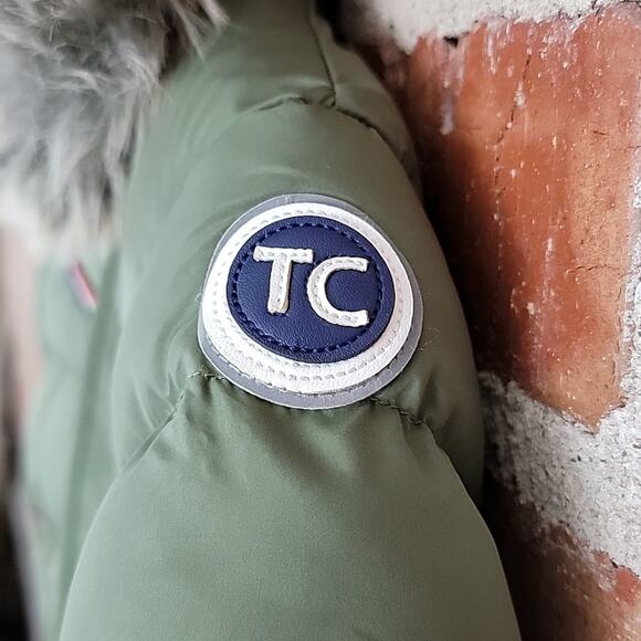 Tartine et Chocolat Baby Khaki Green Hooded Bunting Puffy Snowsuit Faux Fur 3M - Picture 5 of 16